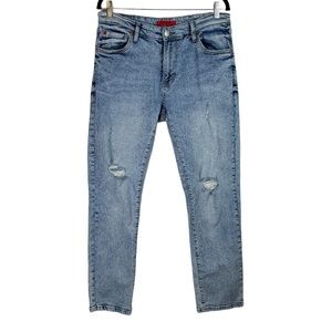 MBX Mens Slim Fit Jeans Sz 32x30 Light Acid Wash